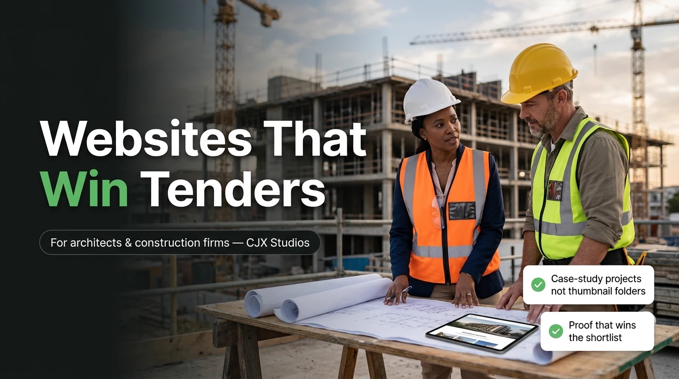 Websites for architects and construction companies — showcasing work that wins tenders